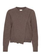 Wool Crewneck Sweat Tops Knitwear Jumpers Brown Boob