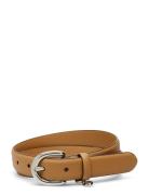 Charm Crosshatch Leather Belt Belte Beige Lauren Ralph Lauren