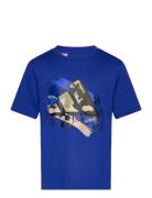 Train Boys Tops T-shirts Short-sleeved Blue Adidas Sportswear