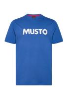 M Musto Logo Ss Tee Sport T-shirts Short-sleeved Blue Musto