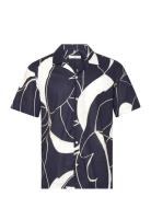 100% Cotton Printed Shirt Tops T-shirts Short-sleeved Navy Mango