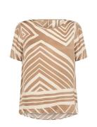 Sc-Faro Tops Blouses Short-sleeved Brown Soyaconcept