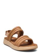 Lara Leather Flate Sandaler Brown WODEN