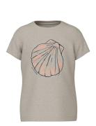 Nmfjelis Ss Top Tops T-shirts Short-sleeved Beige Name It