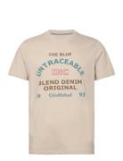 Tee Tops T-shirts Short-sleeved Beige Blend