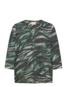 Wa-Sarina Tops Blouses Long-sleeved Green Wasabiconcept