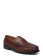 Leather Penny Loafers Mokasiner Lave Sko Brown Mango