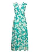 Floral Wrap Neckline Dress Dresses Wrap Dresses Green Mango