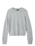 Nlflodet Ls Short Knit Noos Tops Knitwear Jumpers Grey LMTD