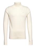 Merino Knit Roll-Neck Tops Knitwear Turtlenecks Cream Lindbergh