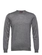 Custer Roundneck Designers Knitwear Round Necks Grey Oscar Jacobson