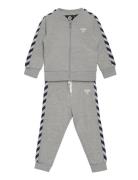 Hmlbille Tracksuit Sport Tracksuits Grey Hummel