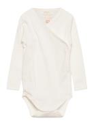 Baby Rib Jersey Body Crossover W. Longsleeve Bodies Wrap Bodies Cream ...