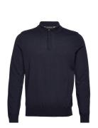 Bono-L Tops Knitwear Long Sleeve Knitted Polos Navy BOSS