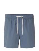 Slhcooper Seersucker Swimshorts W Bottoms Shorts Casual Blue Selected ...