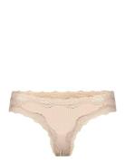 Silk Brasilian W/ Lace Lingerie Panties Brazilian Panties Beige Rosemu...