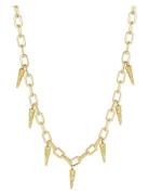 Spike Chain Necklace Gold Accessories Jewellery Necklaces Chain Neckla...