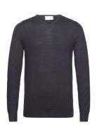 Bs Uranus Regular Fit Knitwear Tops Knitwear V-necks Navy Bruun & Sten...