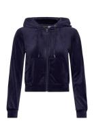 Velour Hoodie Tops Sweat-shirts & Hoodies Hoodies Blue Gina Tricot