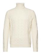 Onsrigge Reg 3 Cable Roll Neck Knit Tops Knitwear Turtlenecks Cream ON...