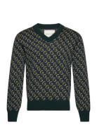 Merino Jacquard Vneck Tops Knitwear V-necks Green GANT