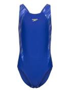 Girls Hyperboom Splice Muscleback Sport Swimsuits Blue Speedo