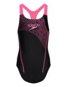 Girls Medley Logo Medalist Sport Swimsuits Black Speedo