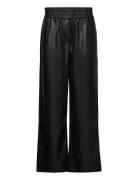 Faminamd Pants Bottoms Trousers Leather Leggings-Bukser Black Modström