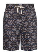 Hendrix Aop Shorts Bottoms Shorts Casual Navy Les Deux