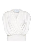 Mselvie Modal Wrap Top Tops Blouses Sleeveless White Minus