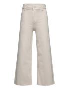 Frayed Hem Culotte Jeans Bottoms Jeans Wide Jeans Cream Mango