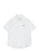 Reg Ss Oxford B.d Shirt Tops Shirts Short-sleeved Shirts White GANT