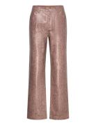 Nynne Pants Bottoms Trousers Leather Leggings-Bukser Brown Hosbjerg