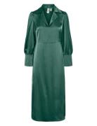 Yaspella Ls Long Dress S. Noos Knelang Kjole Green YAS