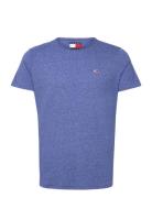 Tjm Xslim Jaspe C Neck Ext Tops T-shirts Short-sleeved Blue Tommy Jean...