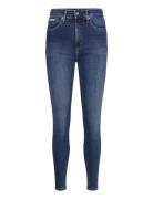 High Rise Super Skinny Ankle Bottoms Jeans Skinny Blue Calvin Klein Je...