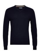 Merino Cash Mix V Nck Tops Knitwear V-necks Navy Hackett London