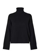 Slfkamma Ls Knit Roll Neck Noos Tops Knitwear Turtleneck Black Selecte...