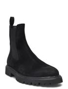 Tatum Suede Chelsea Boot Støvletter Chelsea Boot Black Les Deux