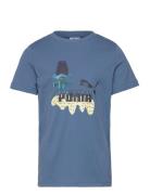 Puma X Trolls Tee Tops T-shirts Short-sleeved Blue PUMA