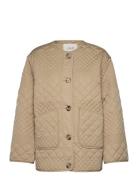 Yaslaurie Ls Padded Jacket S. Noos Vattert Jakke Beige YAS