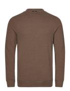 Mens Pullover Lg. Sleeve Crew-Neck Tops Knitwear Round Necks Brown Den...