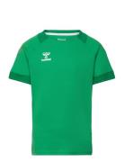 Hmllead S/S Poly Jersey Kids Tops T-shirts Short-sleeved Green Hummel