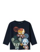 Nmmanan Marvel Ls Nreg Top Mar Tops T-shirts Long-sleeved T-shirts Nav...