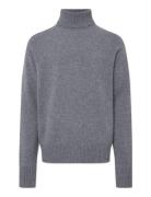 Kash Merino Cashmere Knit Tops Knitwear Turtlenecks Grey Rue De Tokyo