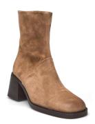 264-Diouma Croute Shoes Boots Ankle Boots Ankle Boots With Heel Beige ...