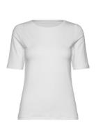 Women Bamboo S/S T-Shirt Slim Fit Topp White URBAN QUEST