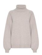 Manzigz Wool Rollneck Noos Tops Knitwear Turtleneck Beige Gestuz