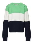 Striped Knit Pullover Tops Knitwear Pullovers Green Tom Tailor