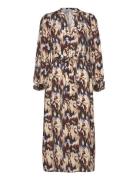 Mscassandra Midi Dress Knelang Kjole Brown Minus